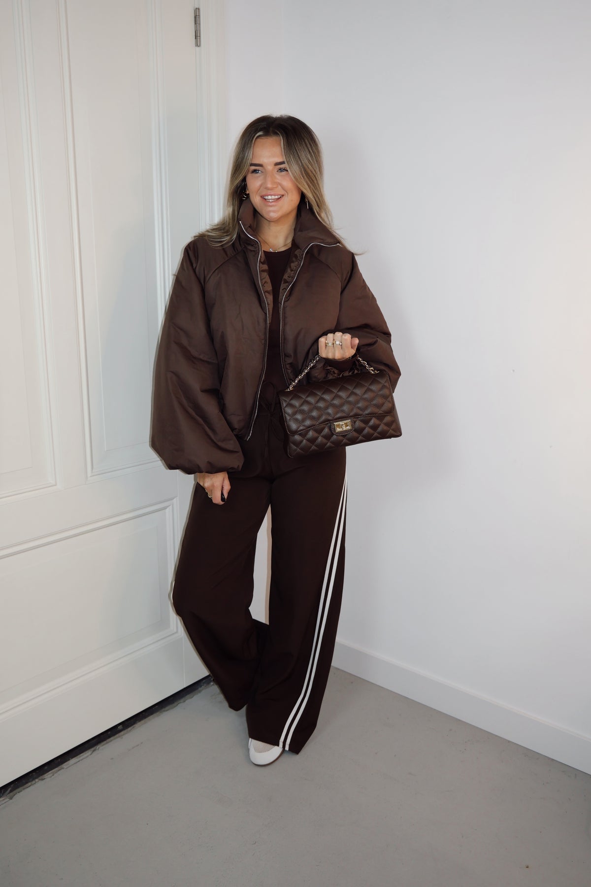 Pants Mikki Stripe Bruin/Beige