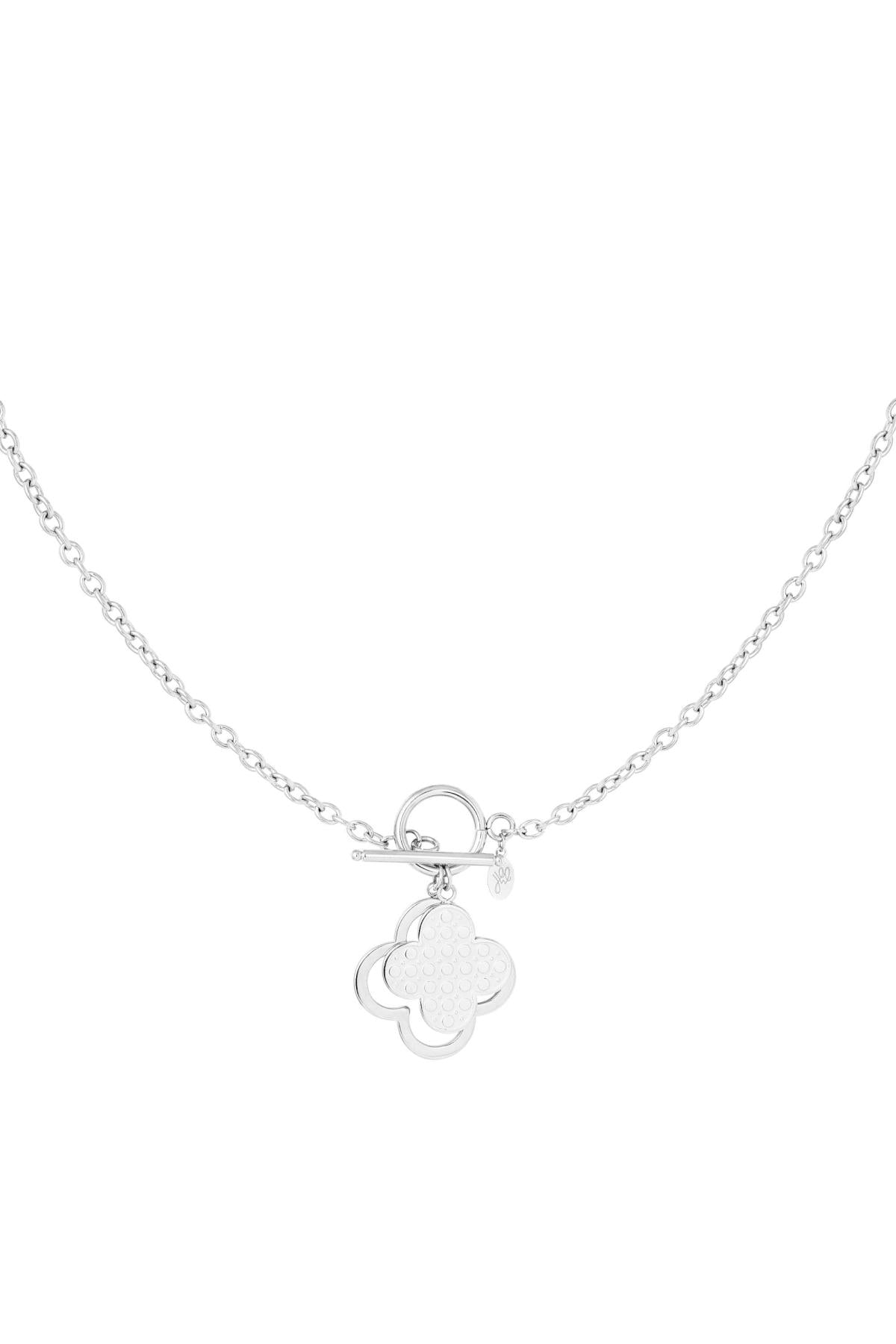 Ketting klavertje vier zilver
