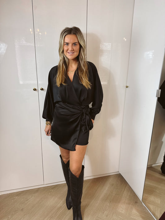 Jumpsuit overslag Stacey Zwart