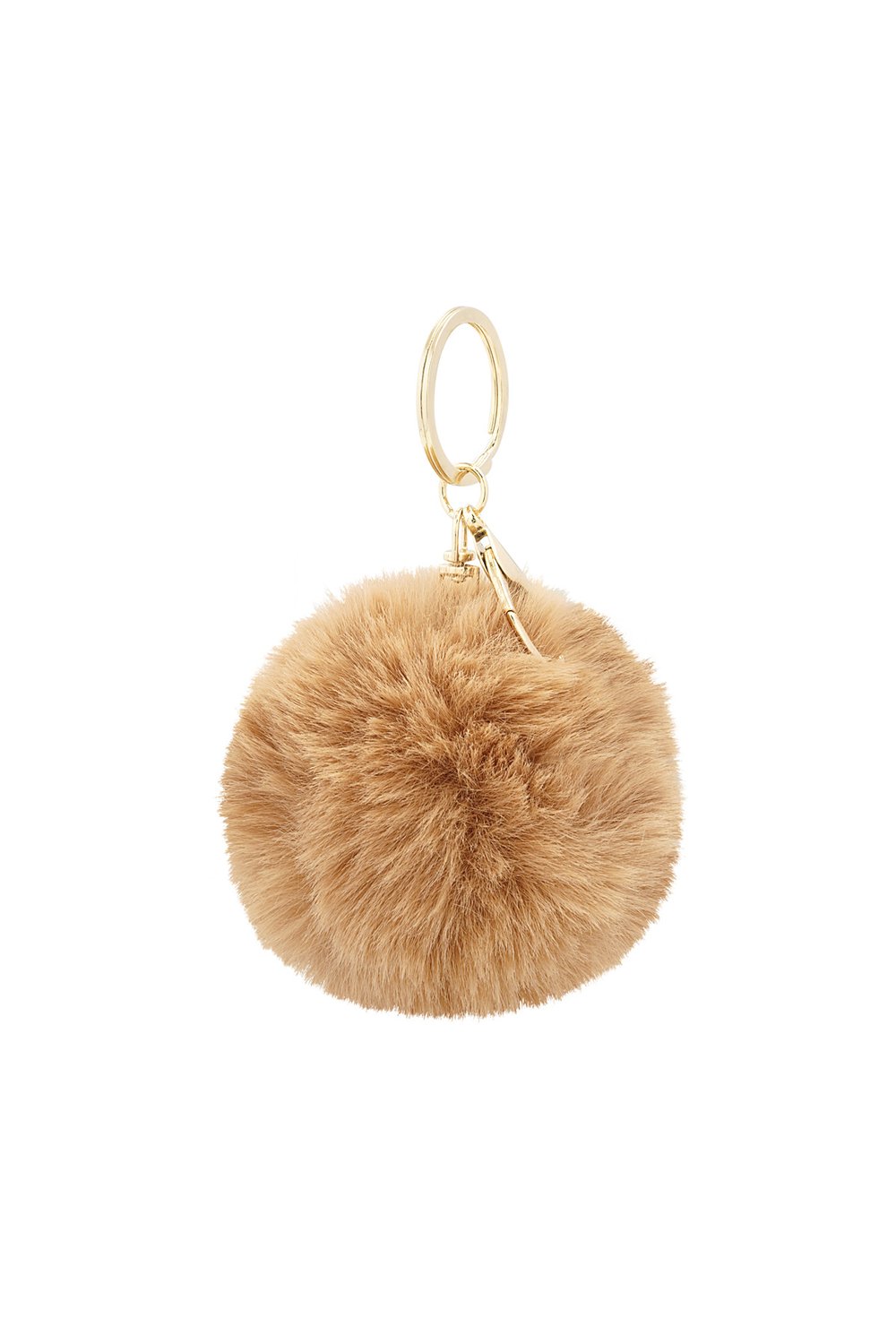 Sleutelhanger Puffy Bal Beige