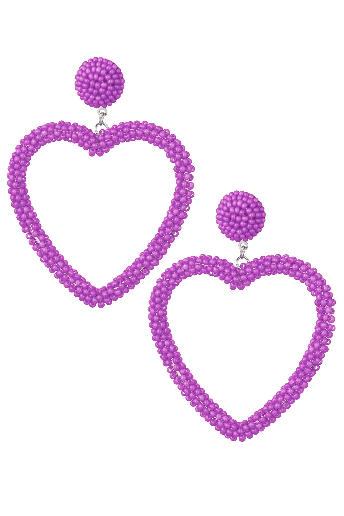 Oorbellen Beads lila