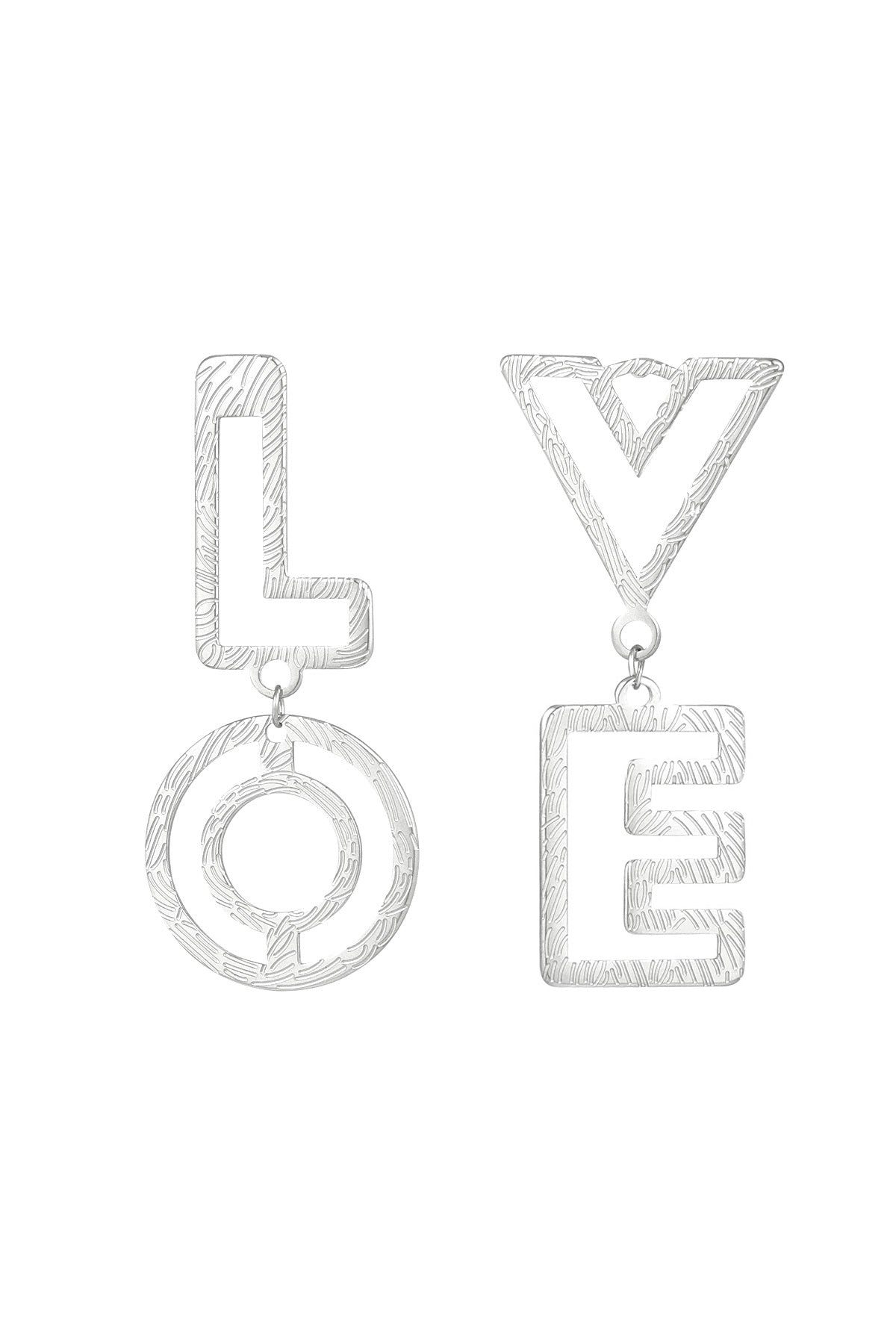 L O V E oorbellen Zilver