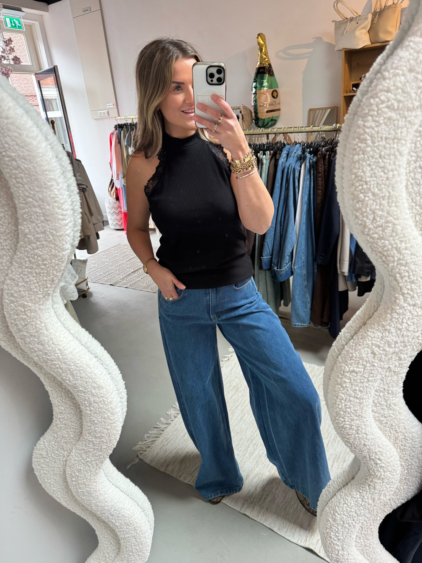 Halter top Dreamy Zwart