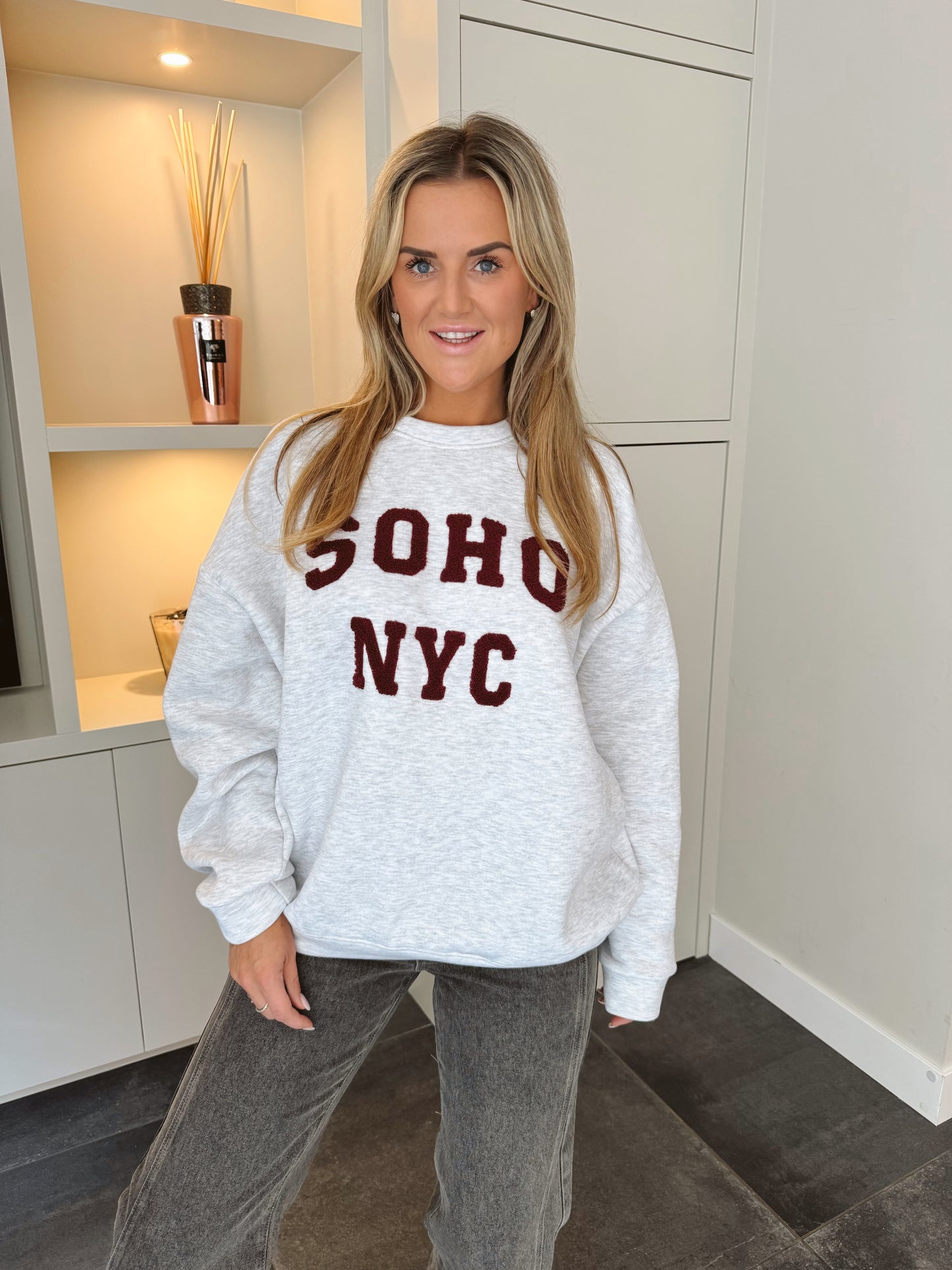 Sweater SOHO NYC Grijs / Burgundy