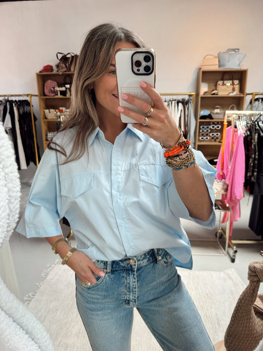 Blouse Basic Dolly Lichtblauw
