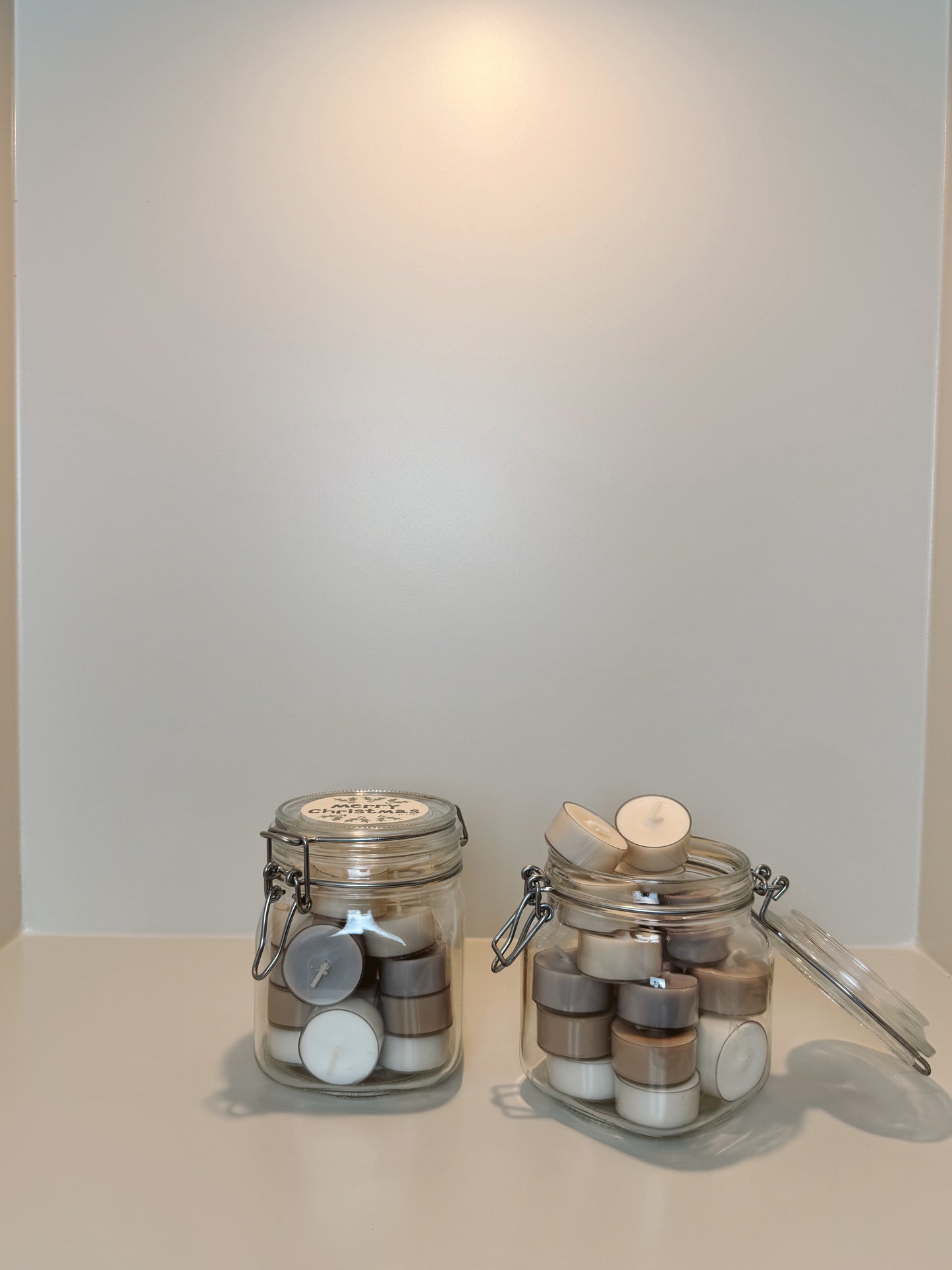 Weckpot Merry Christmas waxinelichtjes Neutral