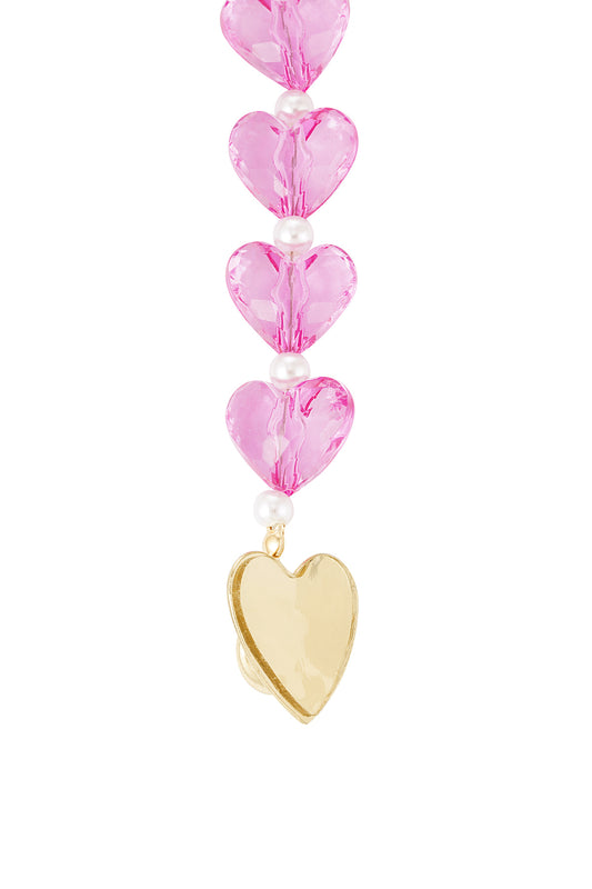 Telefoonkoord Hearts fuchsia