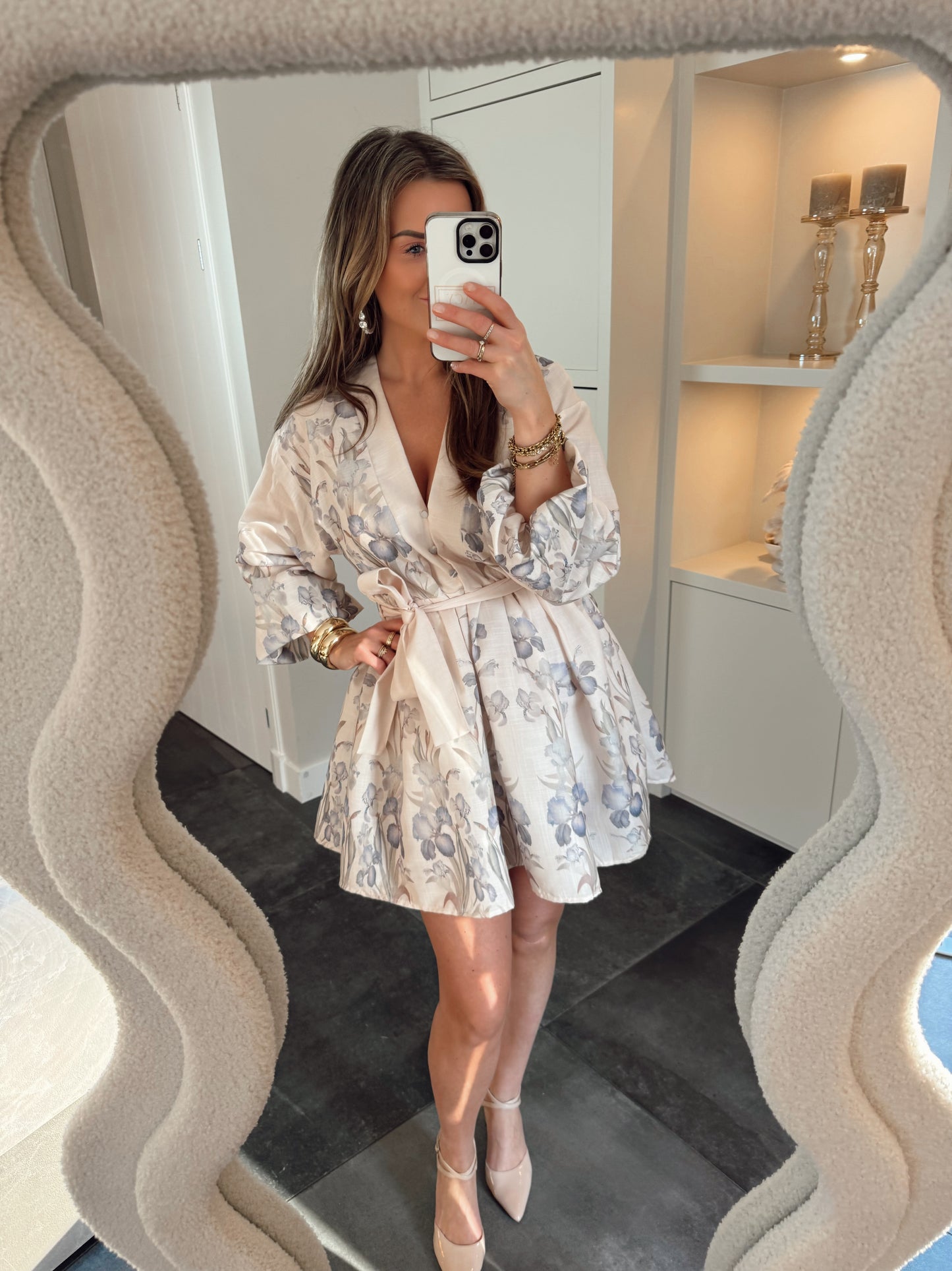 Jurk Florianne Print Beige