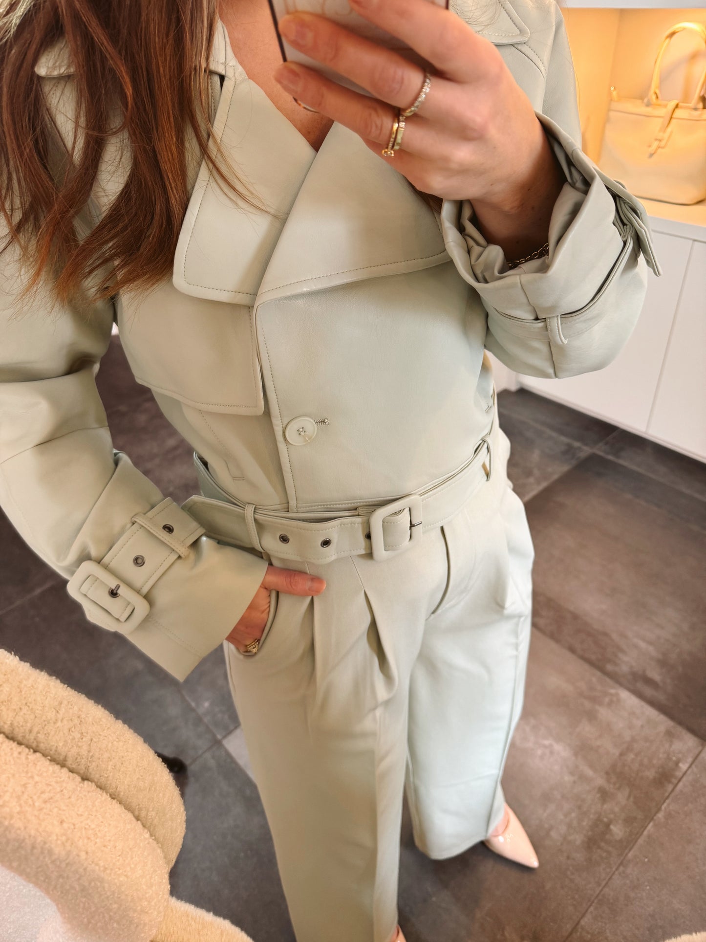 Jubylee PU jas Jolie Celadon