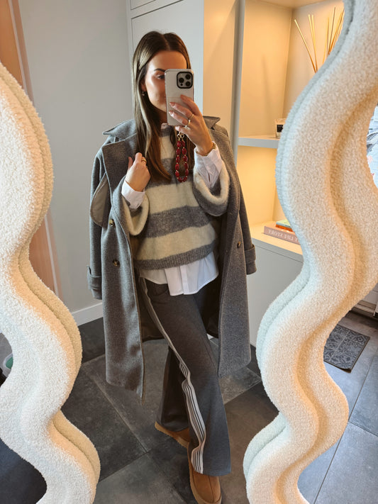 Ambika stripes pants Grijs/Wit