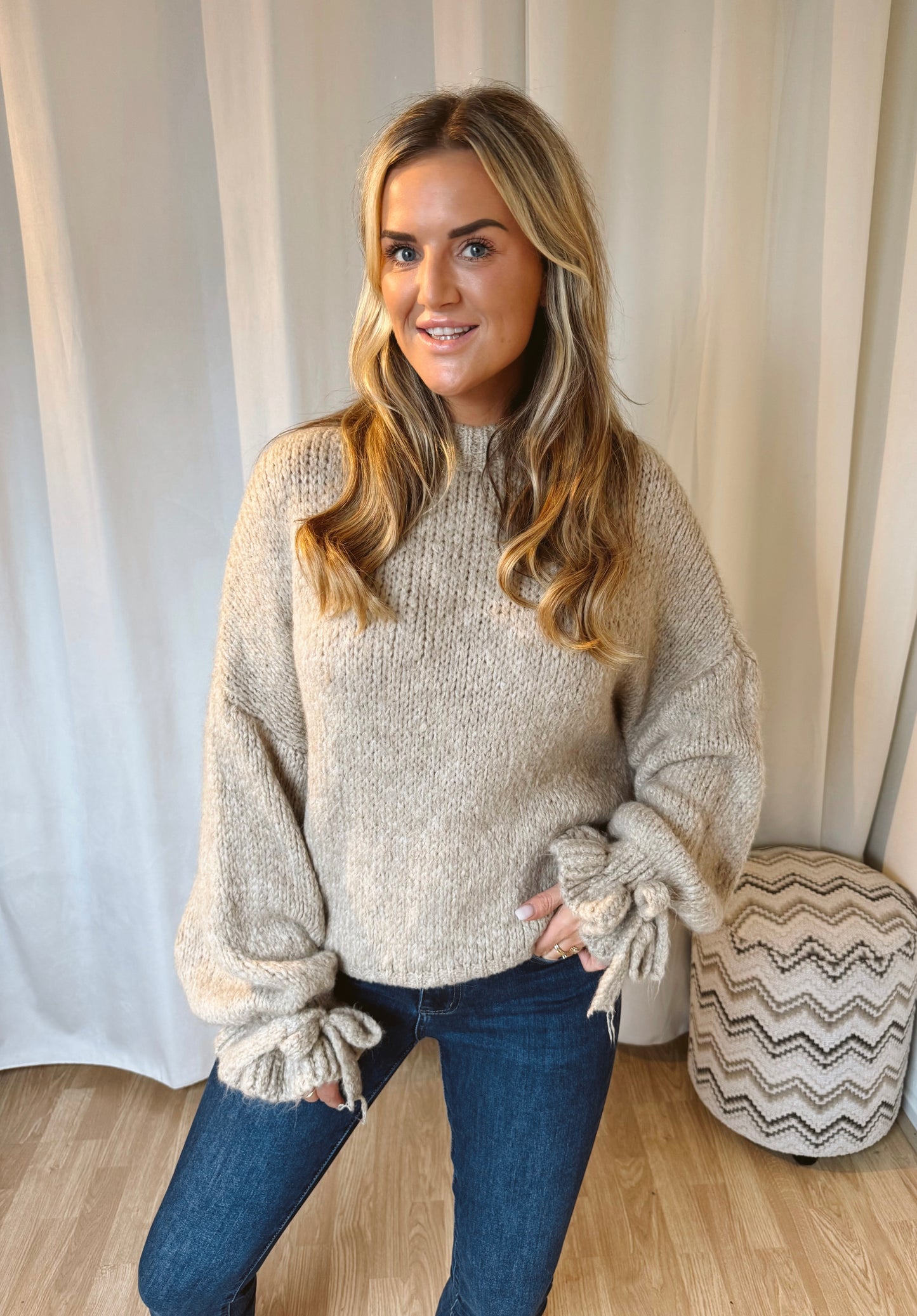 Gebreide trui Cindy Beige