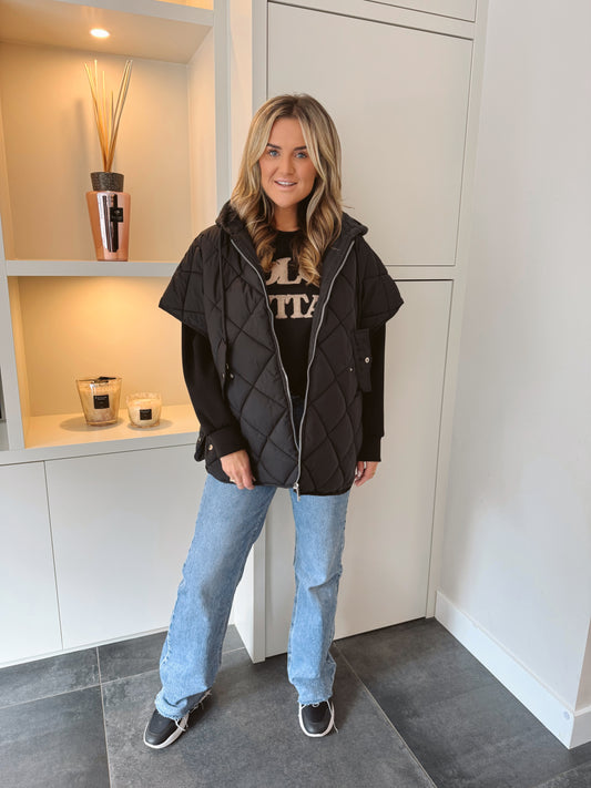 Bodywarmer kort Khloe Zwart