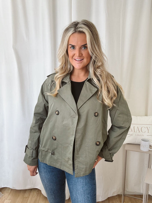 Trenchcoat kort ATTRAIT Kaki