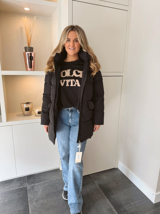 Winterjas Gevoerd Macy Zwart