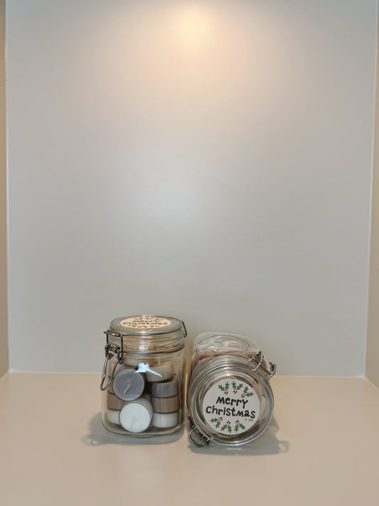 Weckpot Merry Christmas waxinelichtjes Neutral