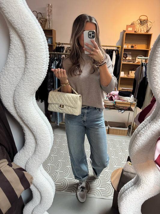 100% Leer Audrey Medium Beige gold