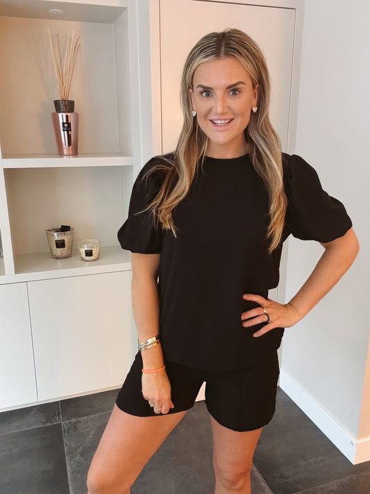 Ambika Co-ord Set Top + Short Basic zwart