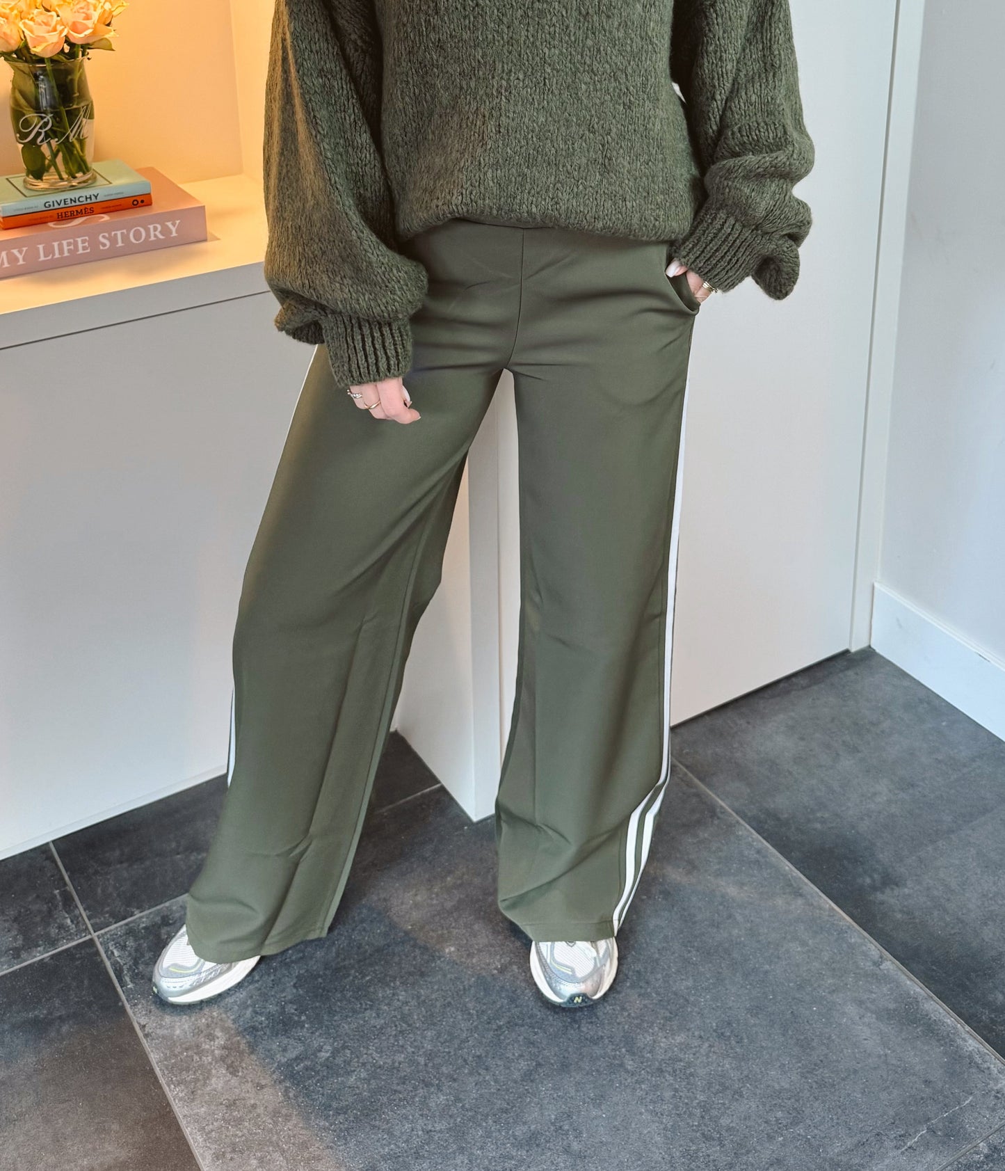 Pants Billy strepen Groen