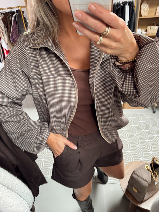 Bomber ruit Clarice Bruin