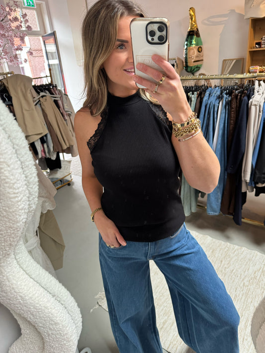 Halter top Dreamy Zwart