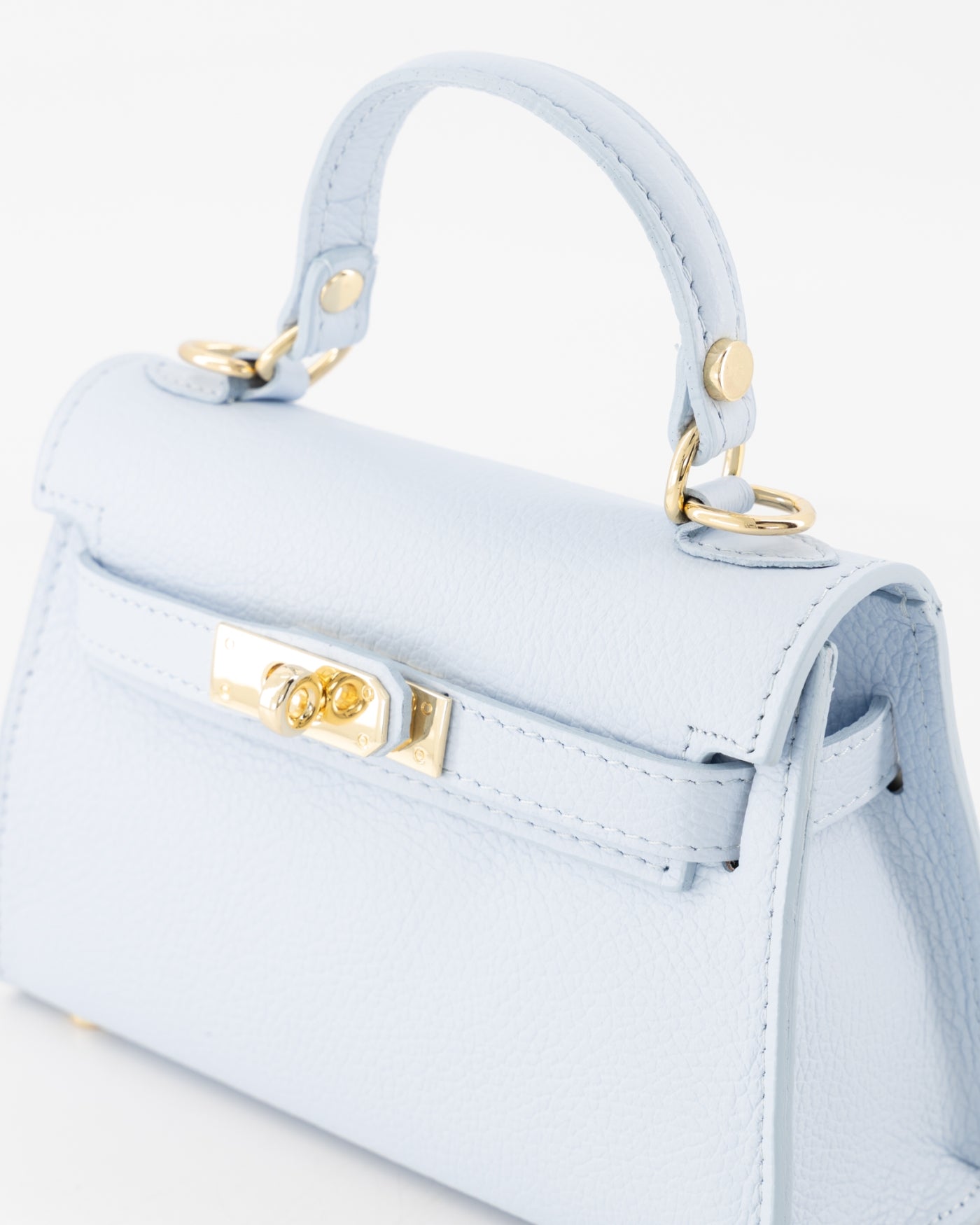 100% leren Crossbody tas Grace Palmellato Lichtblauw