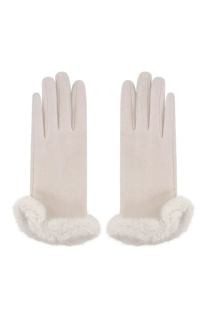 Handschoenen Fluffy elegance Beige