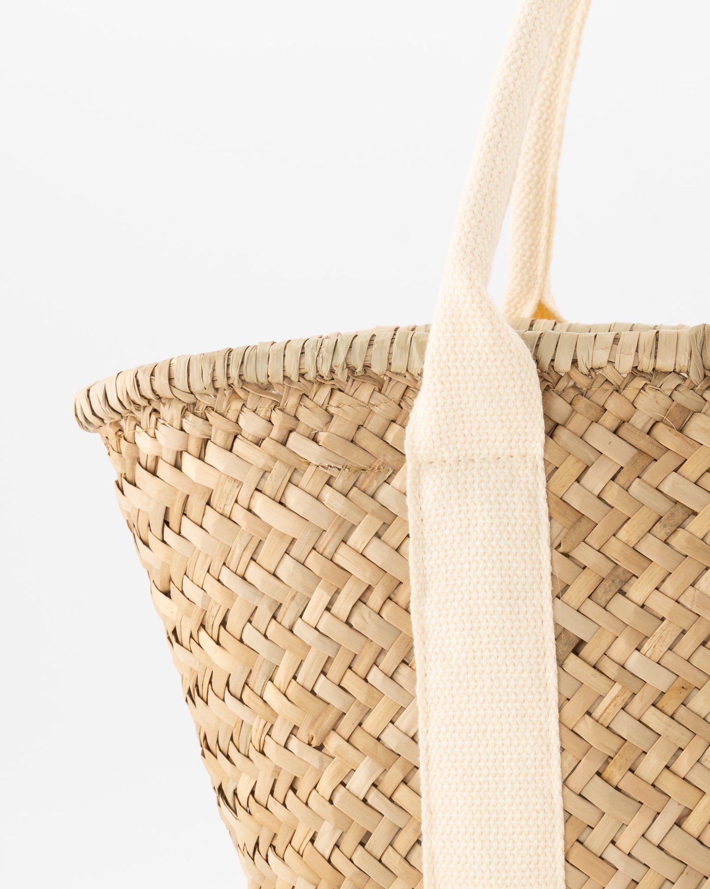 Handgevlochten Zafira shopper klein Beige