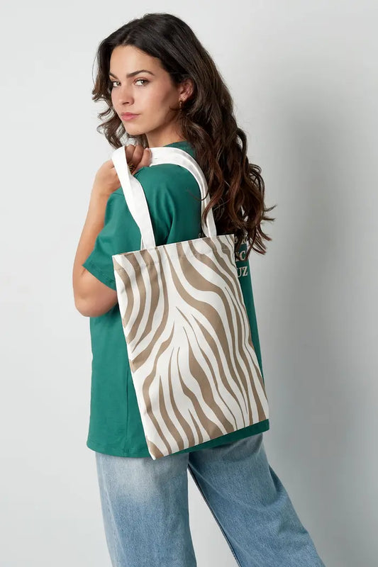 Canvas tas zebra klein