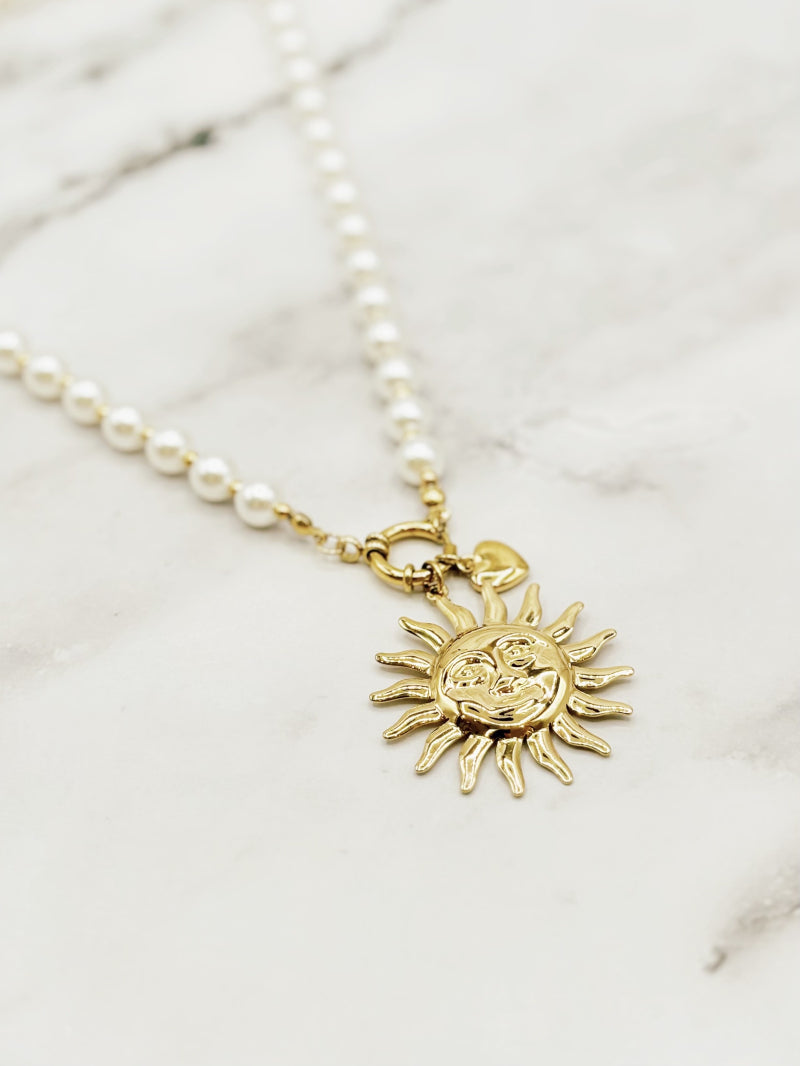 Emily ketting Moon Pearl Goud