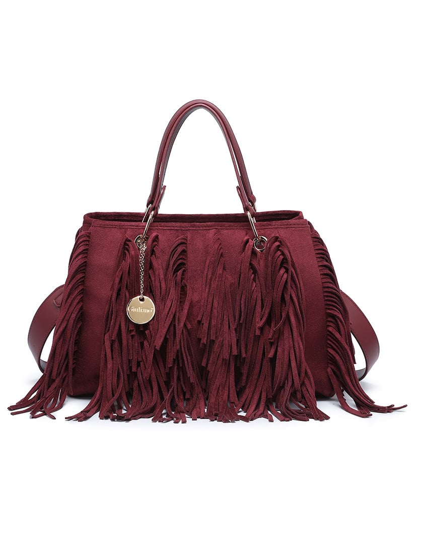 Suede handtas Milaan Burgundy