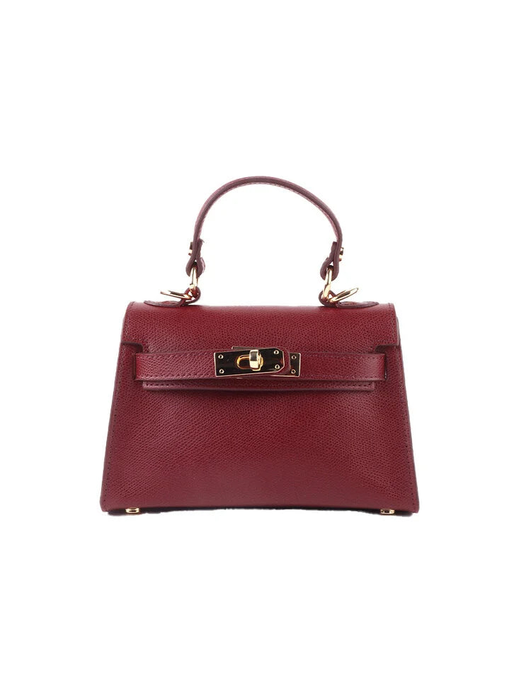 100% Lederen handtas Paris Burgundy