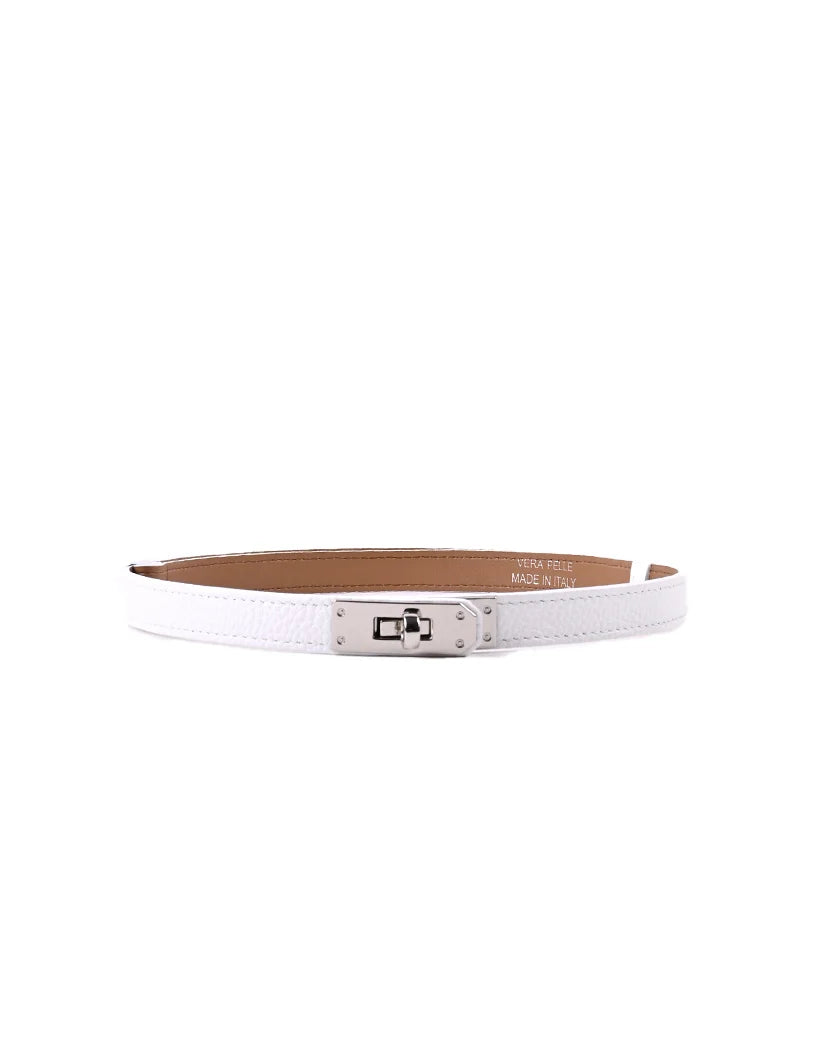 100% leren riem Claire wit