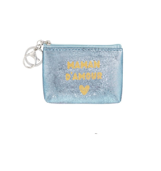 Sleutelhanger portemonnee metallic come fly with me - blauw