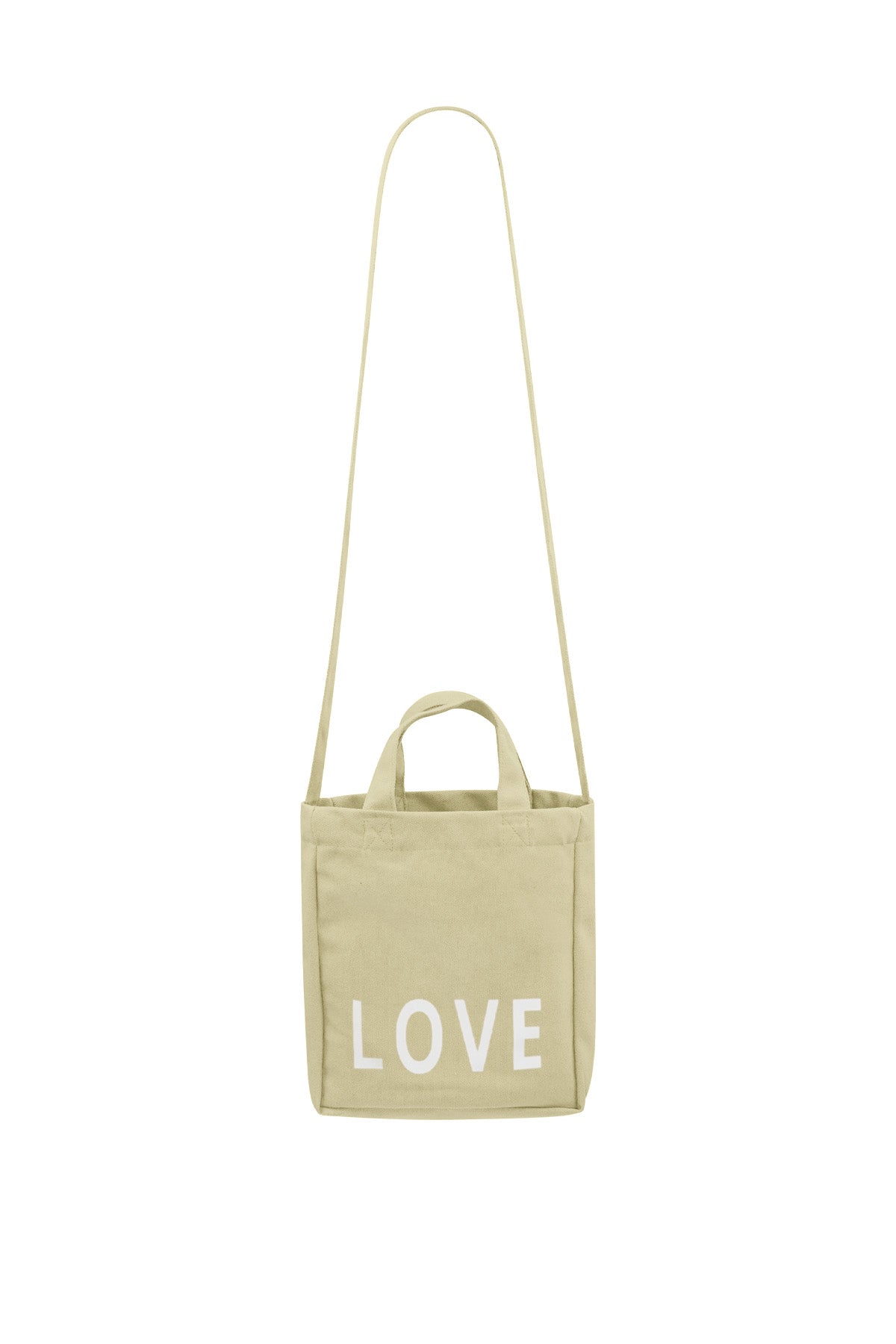 Canvas tas Love beige klein