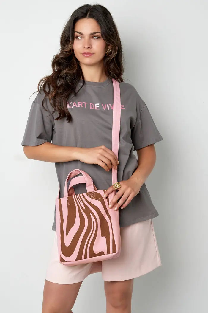 Canvas tas zebra klein