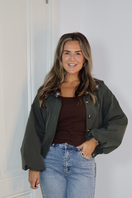 Bomber Kelsey kraag ruit Army