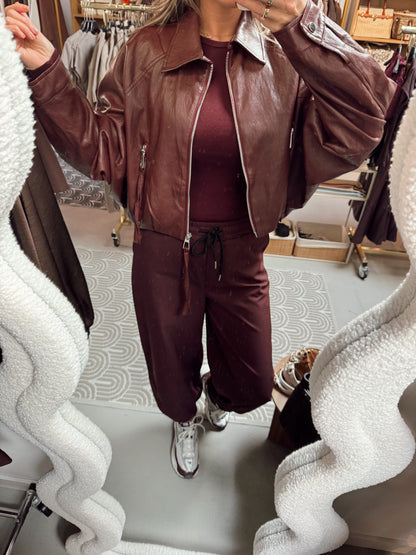 Ambika PU Jas Kourtney Burgundy