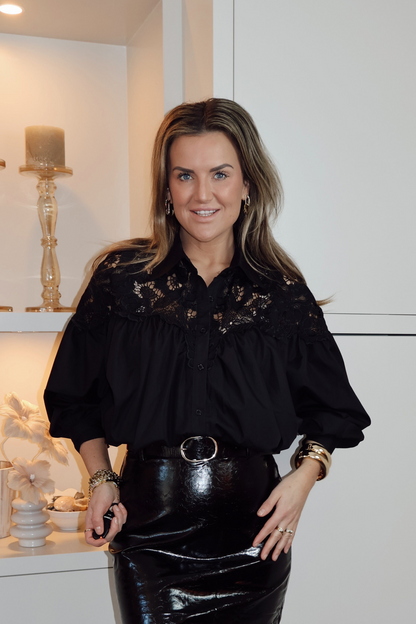 Blouse Mira broderie zwart