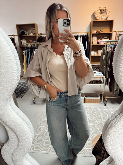 Blouse pofmouw Kim Beige