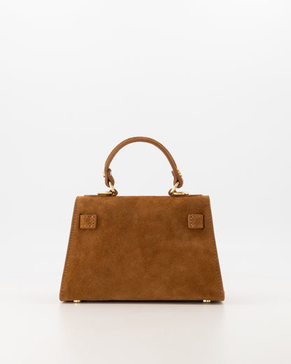 100% Suede Crossbody tas Grace Cognac