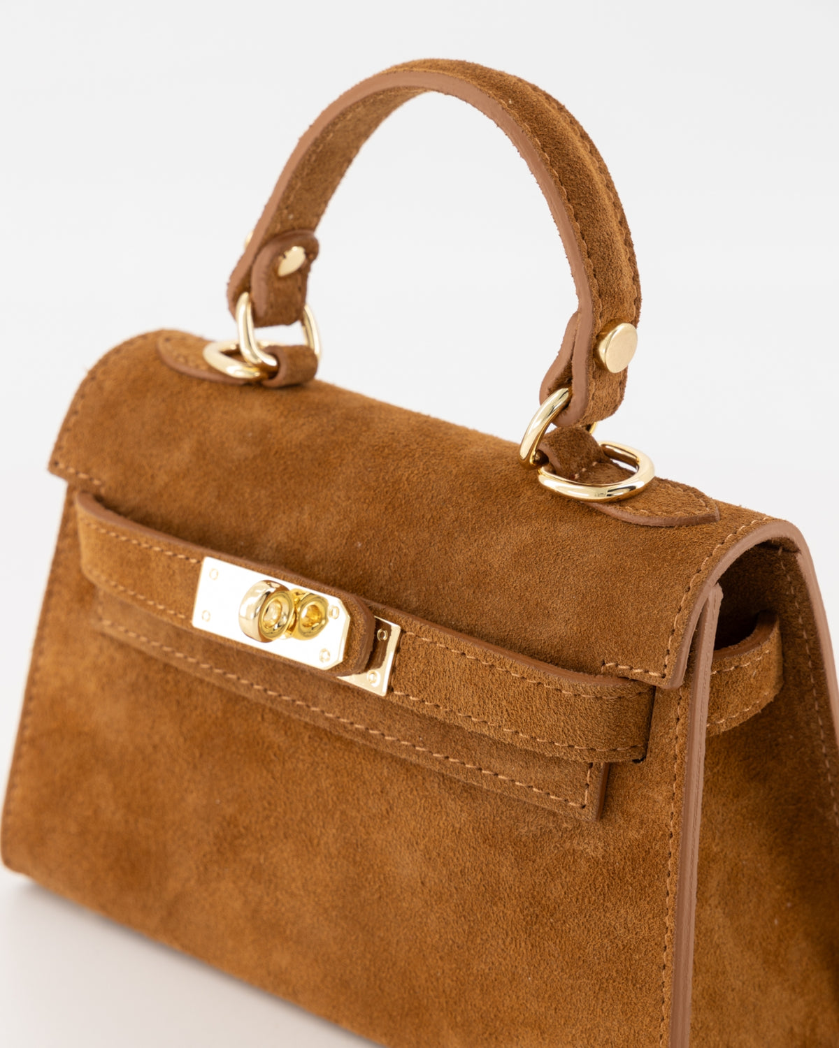 100% Suede Crossbody tas Grace Cognac