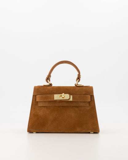 100% Suede Crossbody tas Grace Cognac