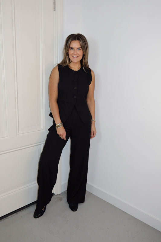 Ambika Pantalon Gris Zwart