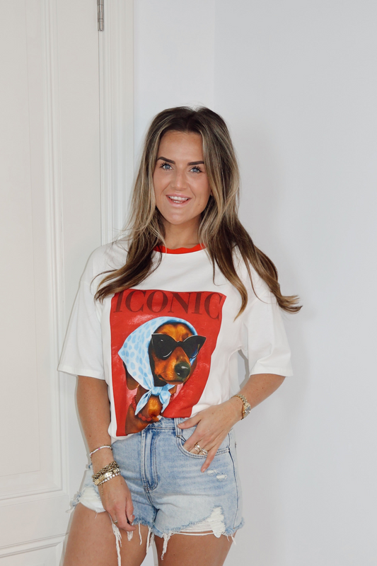 T-shirt Timiami Iconic Wit/Rood