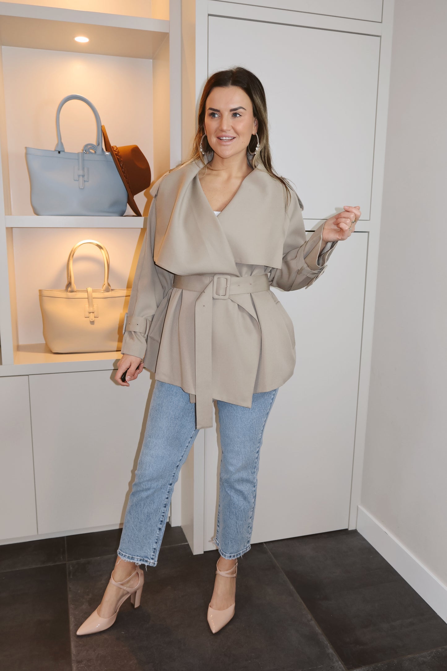 Korte trenchcoat Lola Beige