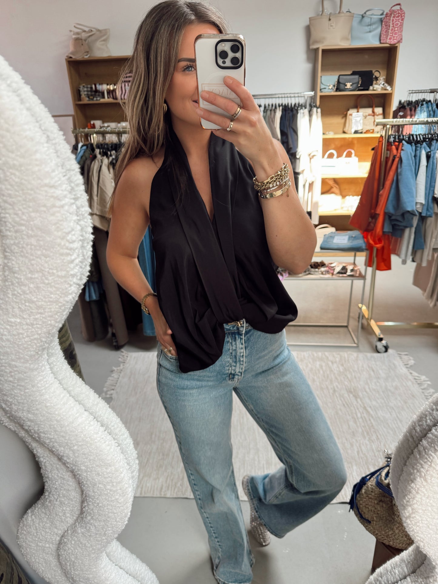 Haltertop Frannie Zwart
