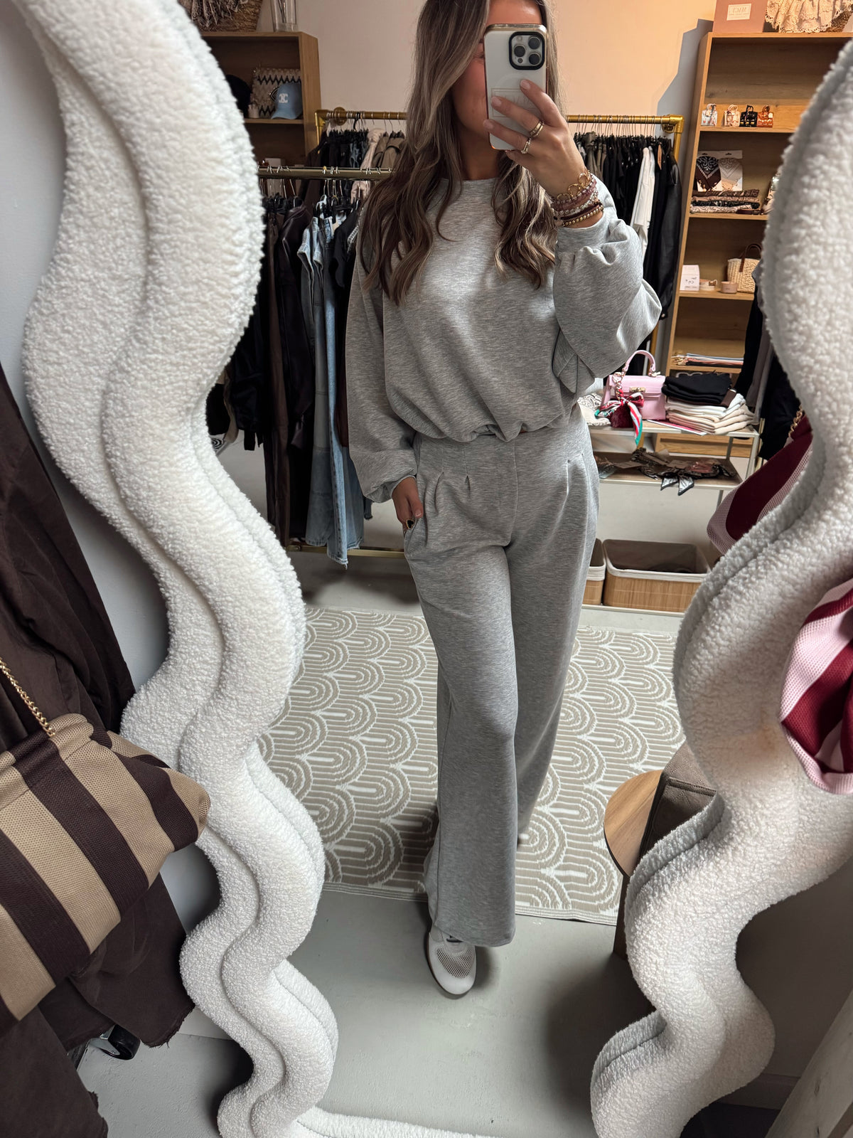 2-pieces lange broek + top Kelly Lichtgrijs