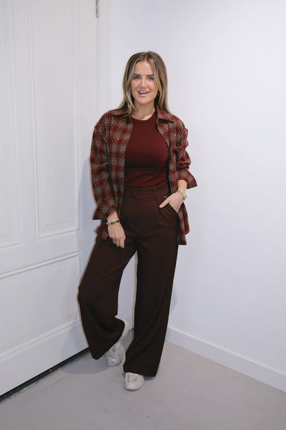 Blouse Kiana Burgundy mini steentjes