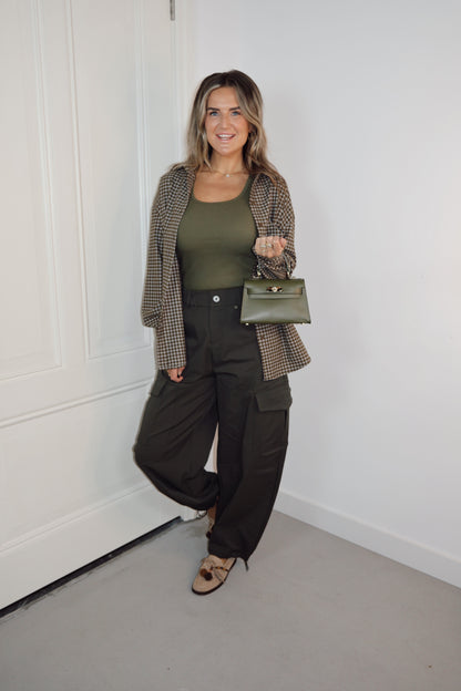 Ambika Blouse Kristien Ruit Beige