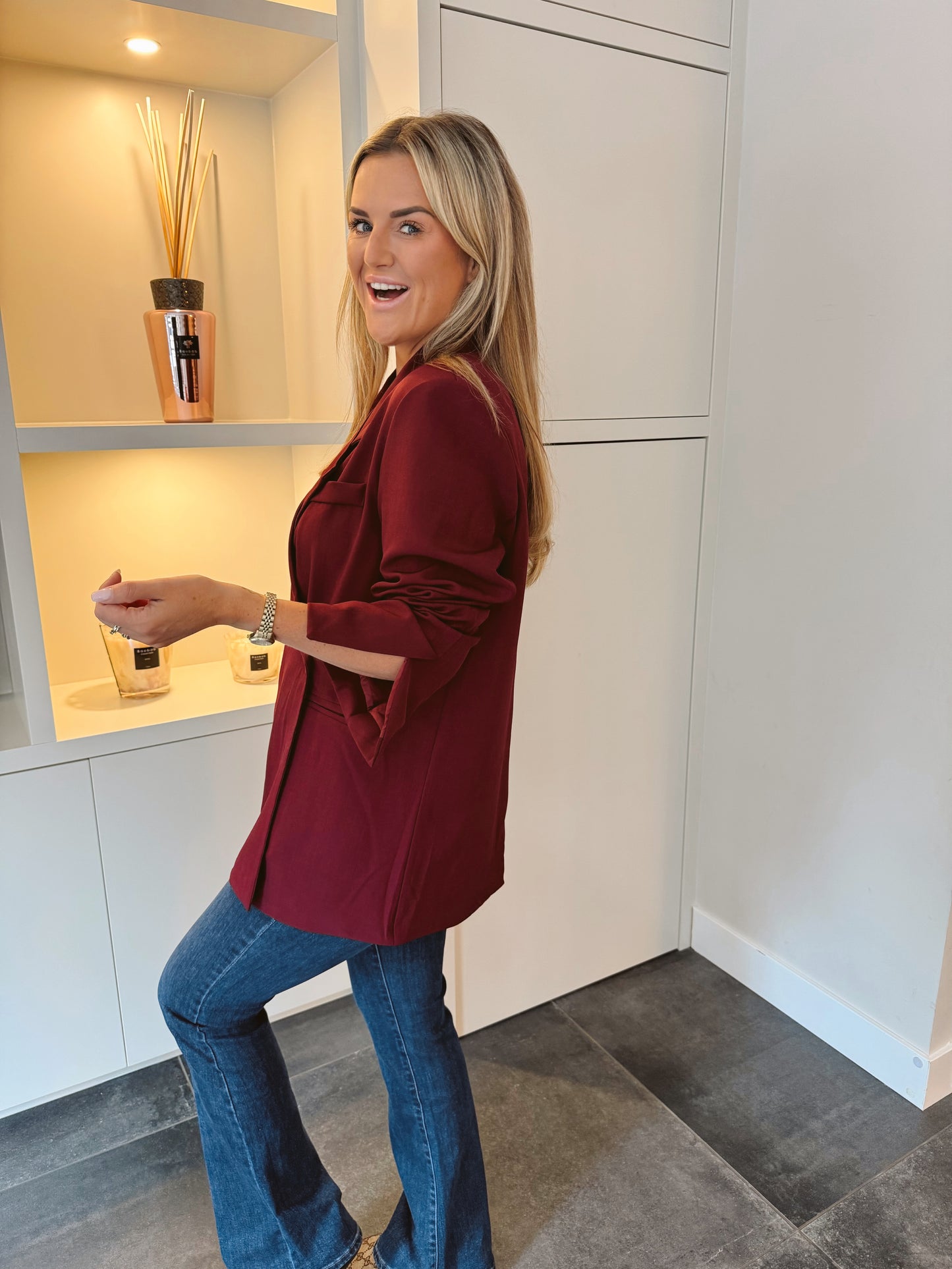 Blazer Lovi lange mouwen Burgundy
